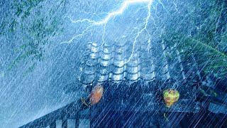 Rain Thunderstorm Sounds for Sleeping | Hurricane Rain, Heavy Thunder & Howling Wind | White Noise