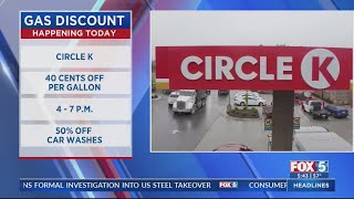 Get 40 cents off gas Thursday at these Circle K locations in San Diego