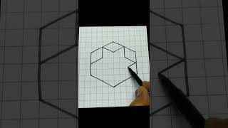 3D Optical illusion Drawing | Cubes in Hexagon