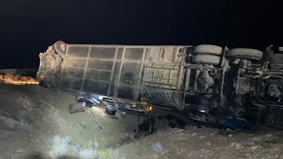First hand account of what happened when bus rolls on I-70 in central Utah, injuring 32
