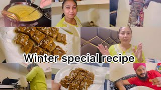 ਸਰਦੀਆ ਵਿੱਚ ਹਰ ਘਰ //winter special recipe//winter special vesan di brfi @simarjassvlogs