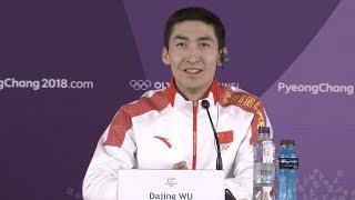 Chinese Short Track Speed Skater Gives His All to Land Gold