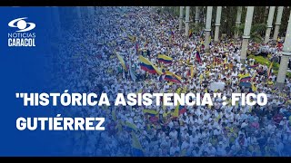 Alcalde Federico Gutiérrez dice que "cientos de miles" protestaron contra Petro en Medellín