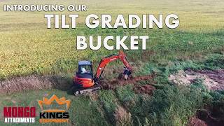 Kubota Mini Excavator Tilt Grading Bucket in Action