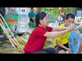 harvesting juicy red lychees goes market to sell fresh fruits and vegetables jolie daily life