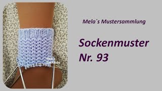 Sockenmuster Nr. 93 - Strickmuster in Runden stricken / Socks knitting pattern