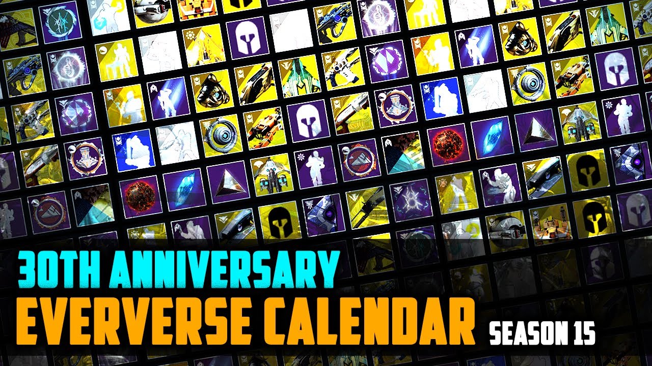 Destiny 2 Updated Eververse Calendar For The 30th Anniversary | Second ...