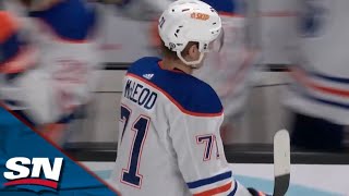 Ryan McLeod Gives Oilers Hot Start With Goal 59 Seconds Into Game vs. Sharks