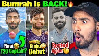 FINALLY 😍 → BUMRAH is BACK! 🔥; ROHIT VIRAT Rested 🙄 | IND T20 Squad