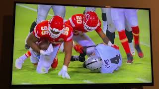 Chiefs vs Raiders Roughing The Passer Play Mahomes and Andy Reid Get Angry !