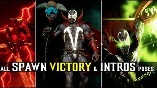MK11 - All SPAWN DLC Intros & Victory Poses & Deepfake Jack Nicholson Joker