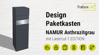 Frabox Paketkasten NAMUR Anthrazitgrau mit Lasercut-Beschriftung