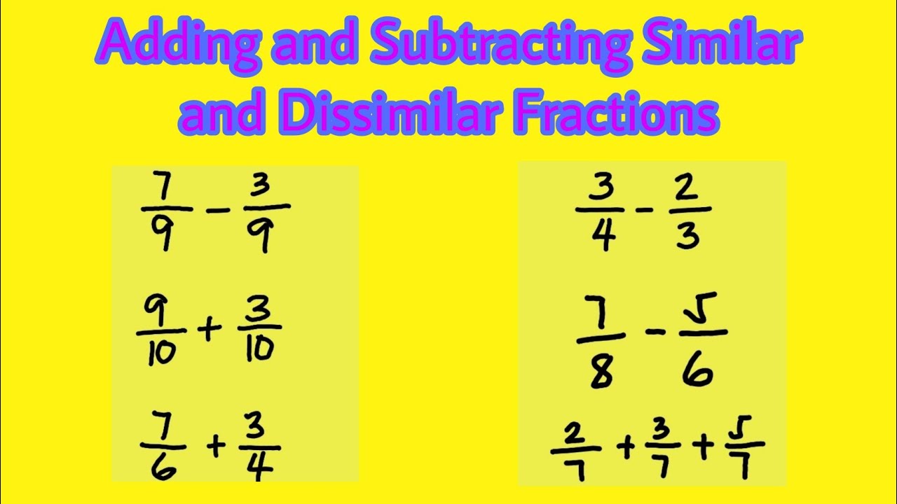 How To Do Adding And Subtracting Fractions