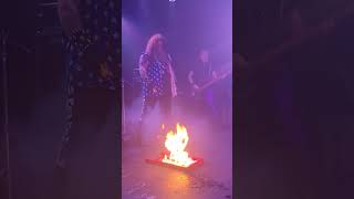 Jeff Clayton of ANTiSEEN Setting Washboard Ablaze During 40th Anniversary Show..