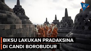 Tiba di Borobudur, Biksu Thudong Laksanakan Pradaksina