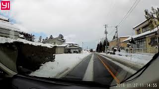 国道403号　49秒辺り　雪の塊落とされてると堪らないっす　ドラレコ