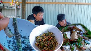 Unique Dish: Grilled Meat with Salted Bamboo Shoot Insect Chili Sauce