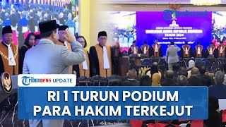 Detik-detik Prabowo Kejutkan Para Hakim, Mendadak Lakukan 'Tradisi' saat Pidato di Sidang Tahunan MA