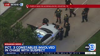Suspect in custody after chase with Harris County Pct. 3 deputies, SkyEye13 shows