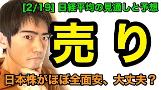 日経平均チャート見通しと予想：売り【2/19版】