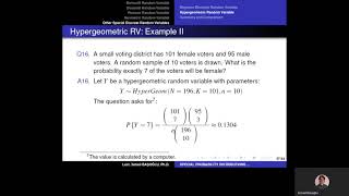 Probability Theory 34 Hypergeometric Random Variable