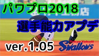 【パワプロ2018】東京ヤクルトスワローズ　アップデート後の選手能力