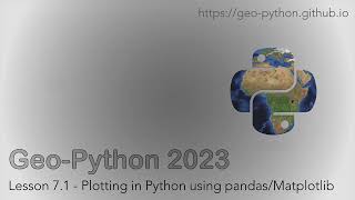 Geo-Python 2023 Lesson 7.1 - Plotting in Python using pandas/Matplotlib