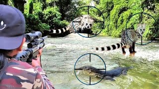 BERBURU BIAWAK DAN MUSANG HITAM PENGHUNI SUNGAI DERAS SPOT PENYEBRANG NGAN cewek dapat banyak