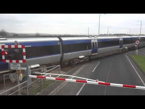 Train stop road from Belfast International Airport to Belfast center, Northern Ireland UK Train stop road from Belfast International Airport to Belfast center, Northern Ireland UK