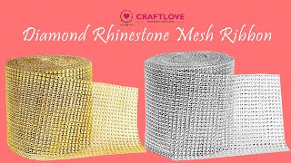 Diamond Rhinestone Mesh Ribbon Bling Wrap 30 Feet Bulk DIY - Birthday |Craftlove