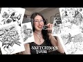 SKETCHBOOK TOUR (Halfway through) - hatching, art supplies, inspiration and self-expression🌹