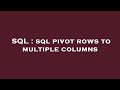 SQL : sql pivot rows to multiple columns