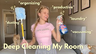 ⊹ ࣪ ˖🫧deep clean with me ✧° ˖ - a productive day of getting my life (& room) together