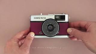 Olympus TRIP35 with raspberry  leather