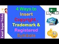 4 Ways To Insert Copyright, Trademark & Registered Sign In Excel