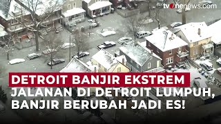 Detroit Lumpuh! Pipa Air Utama Jebol, Banjir Besar Terjang Kota | OneNews Update