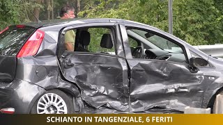 Schianto in tangenziale, 6 feriti