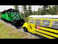 Train Vs. School Bus in BeamNg Drive - Epic high Speed Train Crashes - Dancing Cars