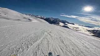 Skiing the Bergers Green Slope in Serre Chevalier