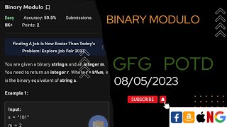 Binary Modulo || @gfg @leetcode @CodeThurst
