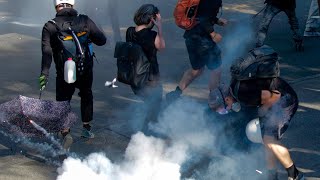 Seattle protest: Police charge forward and use pepper spray on retreating protesters