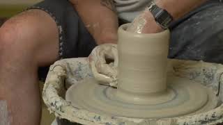 Collaring a Clay Vase on the Pottery Wheel