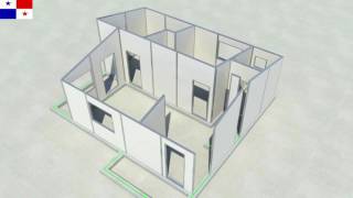 low cost eps sandwich panel T type prefabricated house construction video