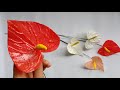 How to Make Anthurium Flower from Plastic Bag - Tutorial Craft