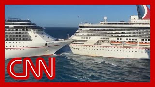 Watch two Carnival cruise ships collide