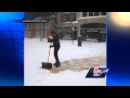 Marathon finish line shoveling mystery solved