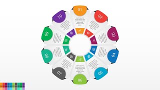 Create 10 Steps Process Infographics Element Chart Using Microsoft PowerPoint -Free Download