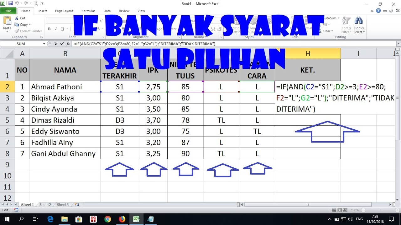 Menggunakan Rumus If Dengan Banyak Kriteria - Microsoft