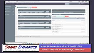 SuiteCRM Customize Dashboard