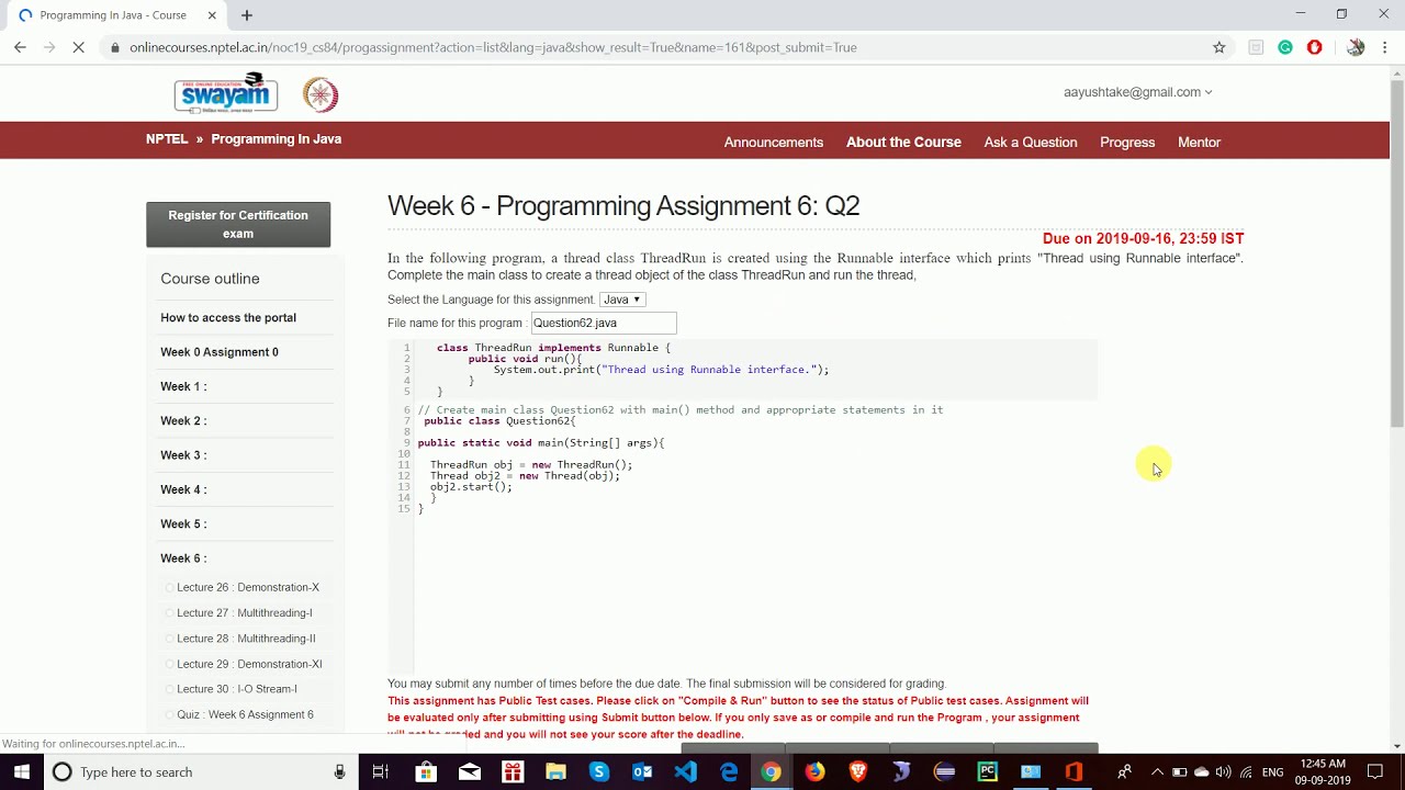 NPTEL Programming In Java Week 6 Assignment Solution - YouTube